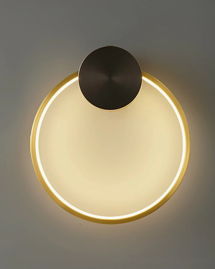 Koya minimalist wall sconce black gold finish contemporary design room lighting
