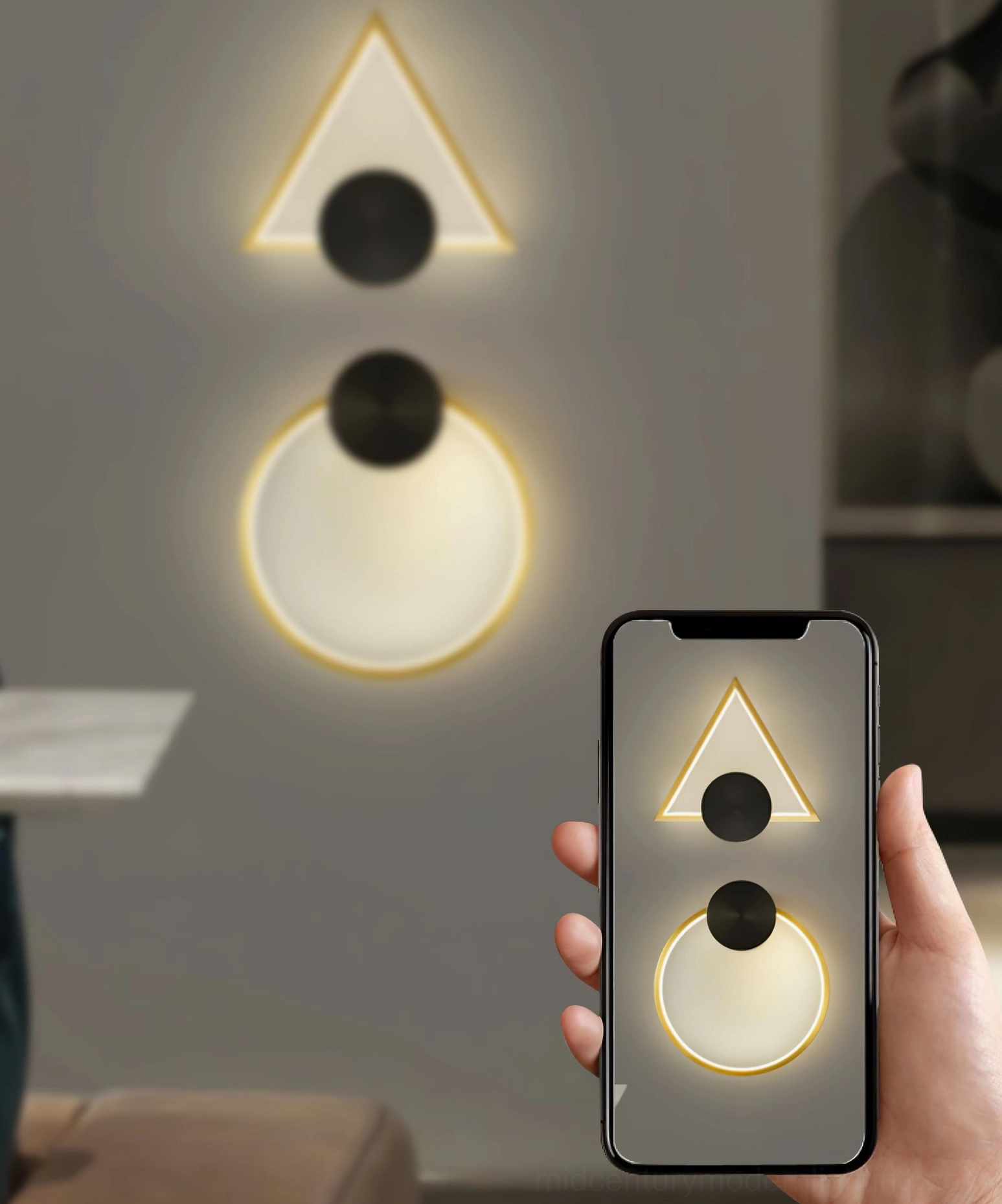 Koya circular ring wall lamp warm ambient lighting modern interior space