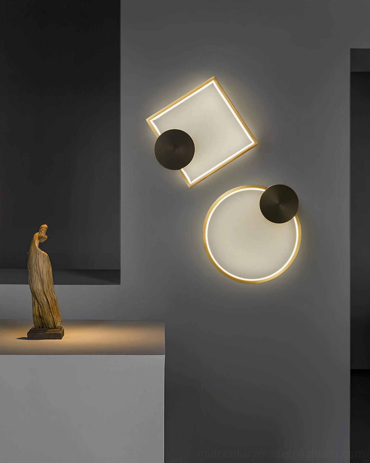 Koya LED wall sconce triangular design geometric modern hallway lighting