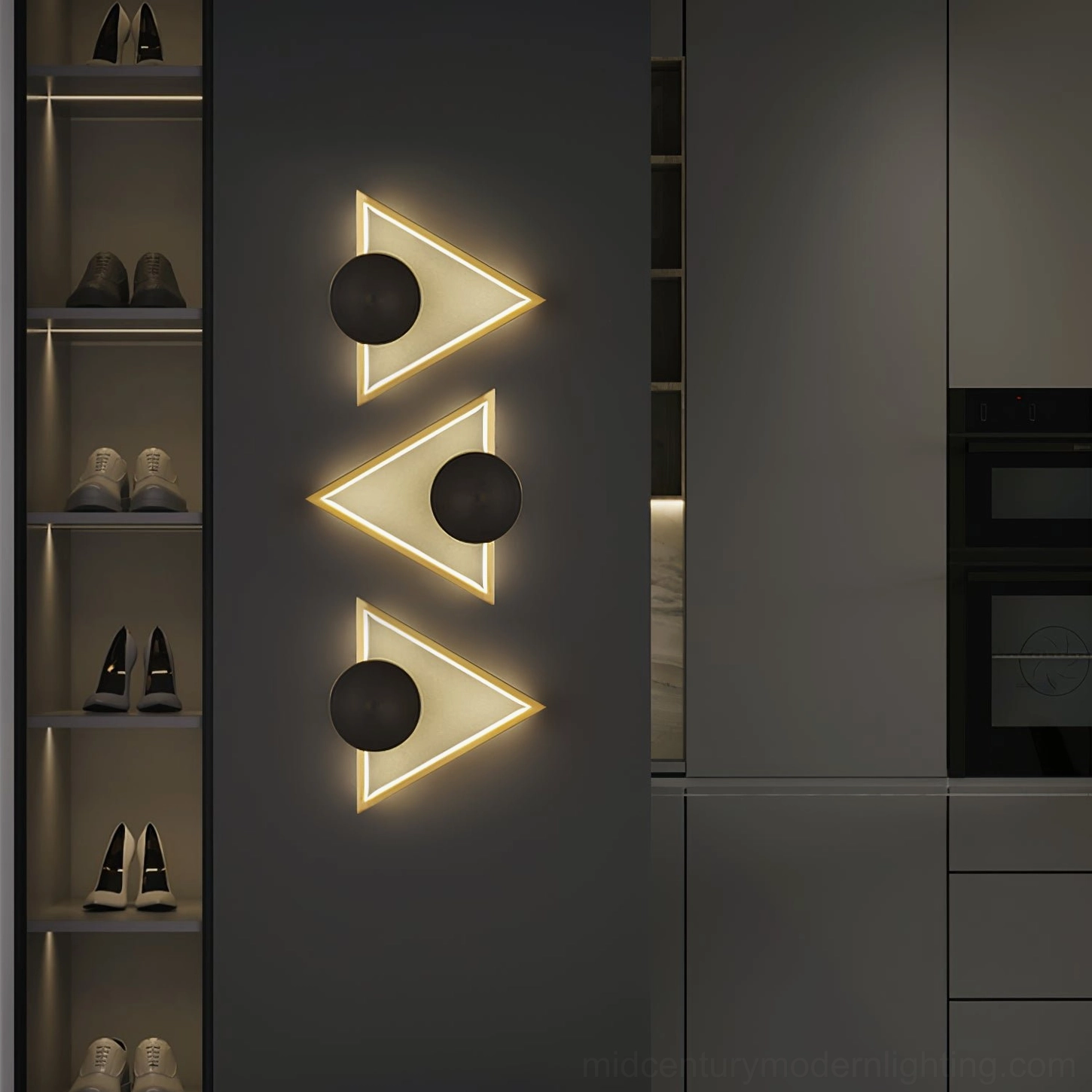 Koya wall lamp gold metal frame warm backlit LED minimalist modern design