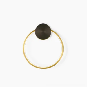 Koya minimalist LED wall sconce circular ring design modern brass finish flat product shot