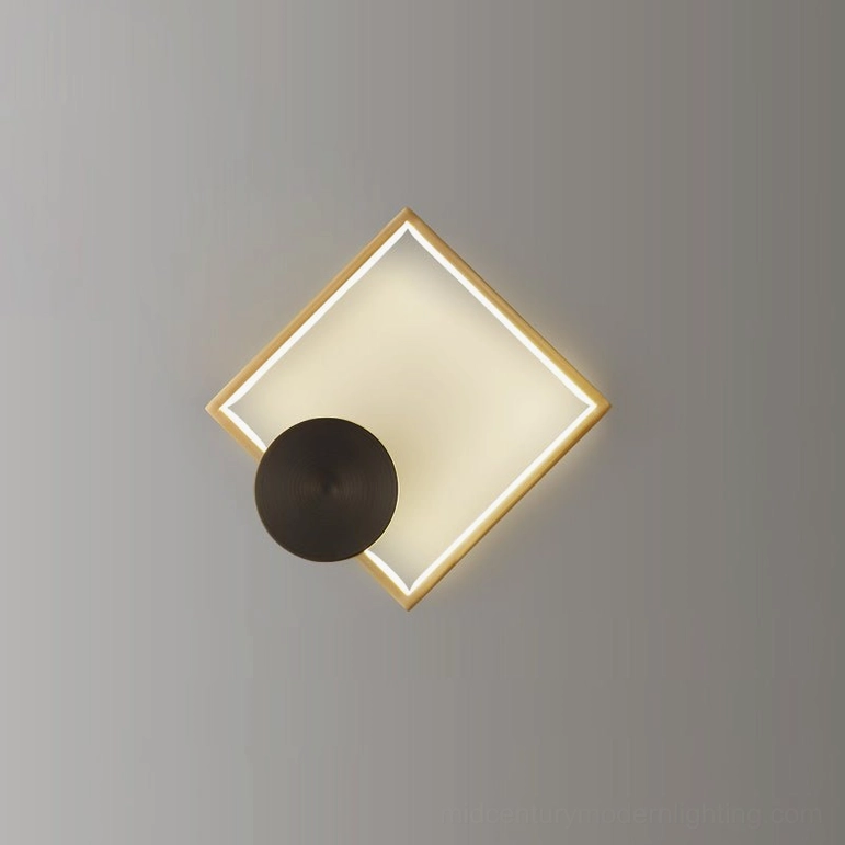 Koya LED wall sconce model B warm light brass metal contemporary installation