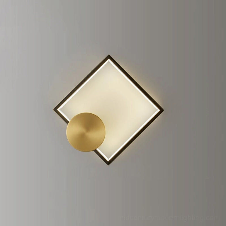 Koya wall lamp model B brass finish compact minimalist ring sconce design