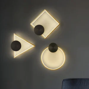 Koya geometric wall lamp warm backlit modern minimalist design interior ambiance