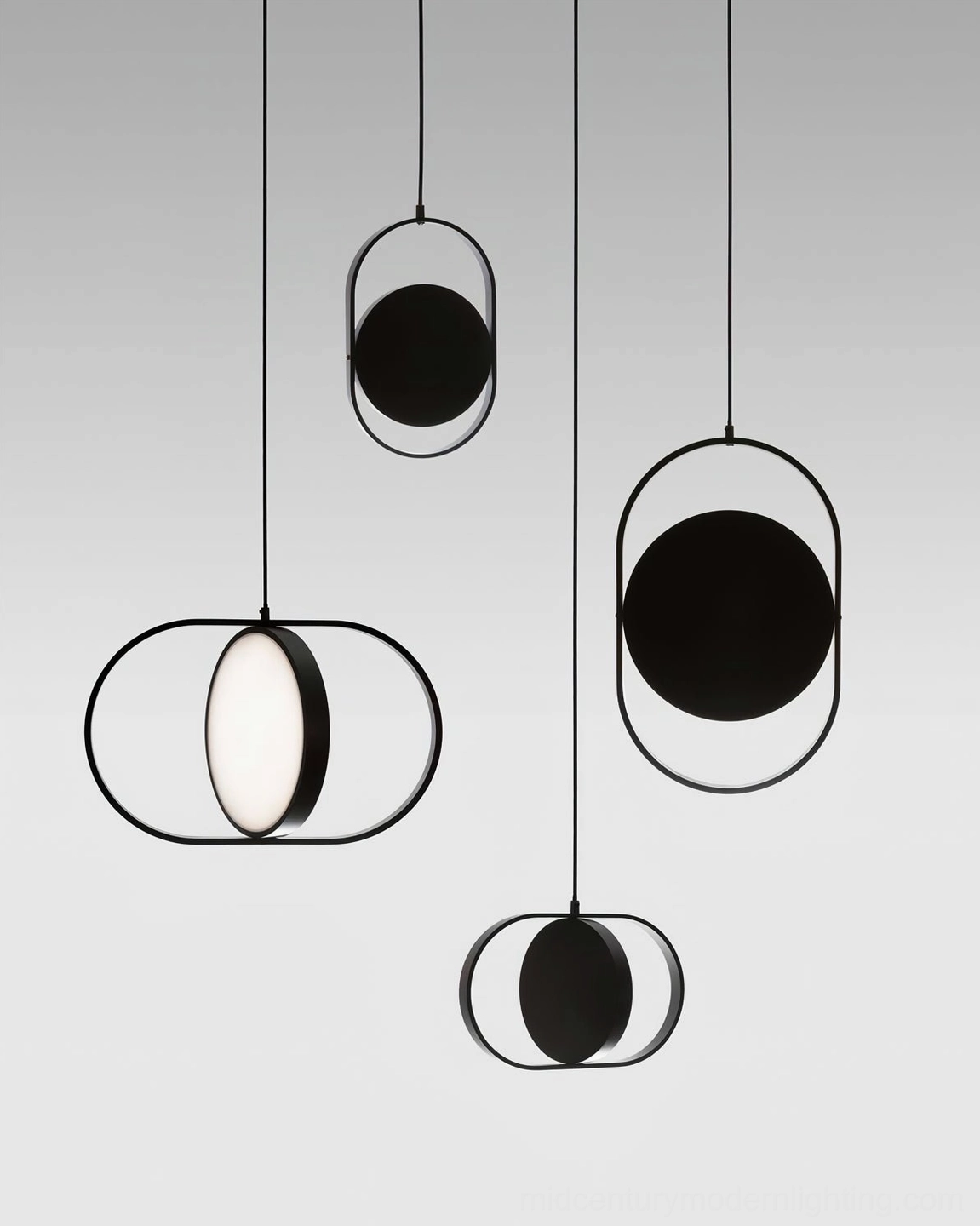Kuu rotatable pendant light showing cordless electrical connection innovation detail