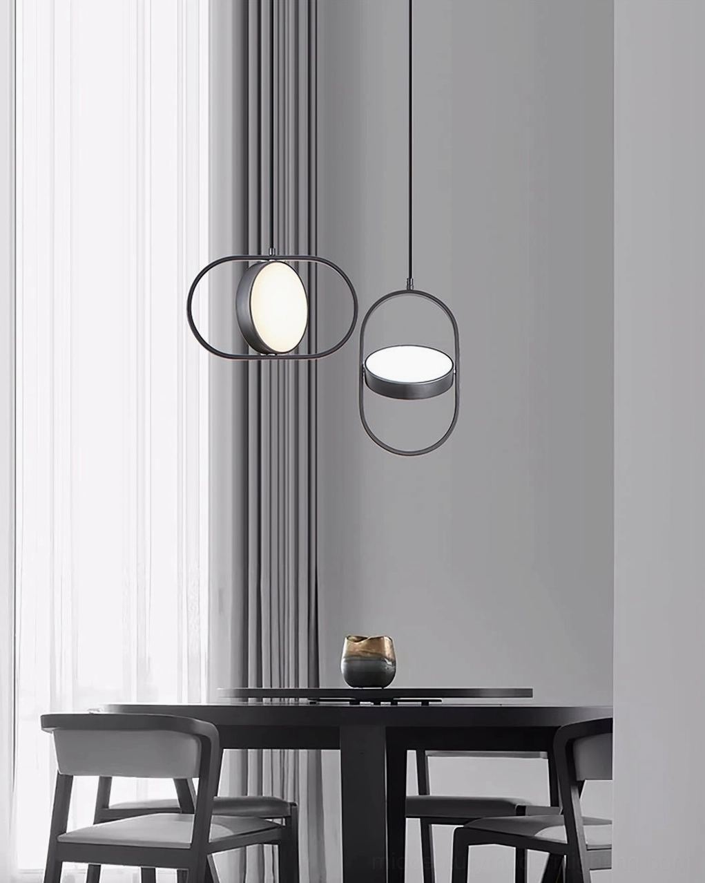 Kuu pendant lamp horizontal flat design low ceiling contemporary space modern