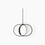 Kuu rotatable pendant light with oval crescent shade front view modern Nordic design