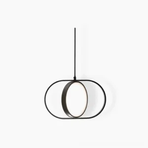 Kuu rotatable pendant light with oval crescent shade front view modern Nordic design