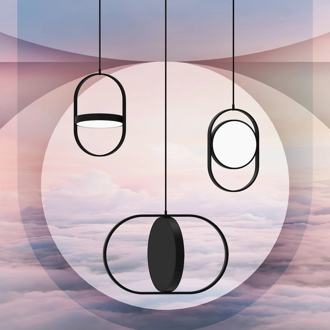 Kuu pendant lamps warm light glow evening ambiance modern interior design