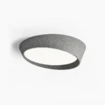 Kuzco dark gray textured ceiling lamp top-down studio view showing detailed surface finish