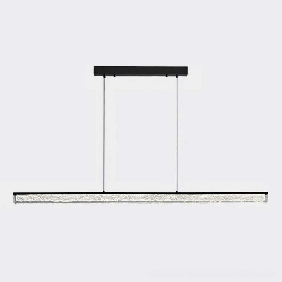 Large-scale linear LED pendant chandelier (59 inches) in three-color adjustable modern design