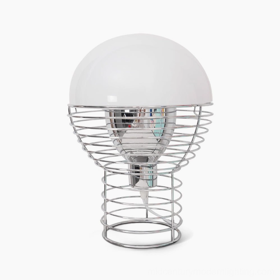 Large wire cage table lamp 40cm diameter professional product photography studio shot