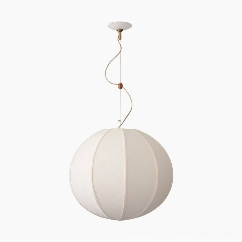 Large 60cm Yaratam spherical pendant light - mid-century modern fabric design showcase