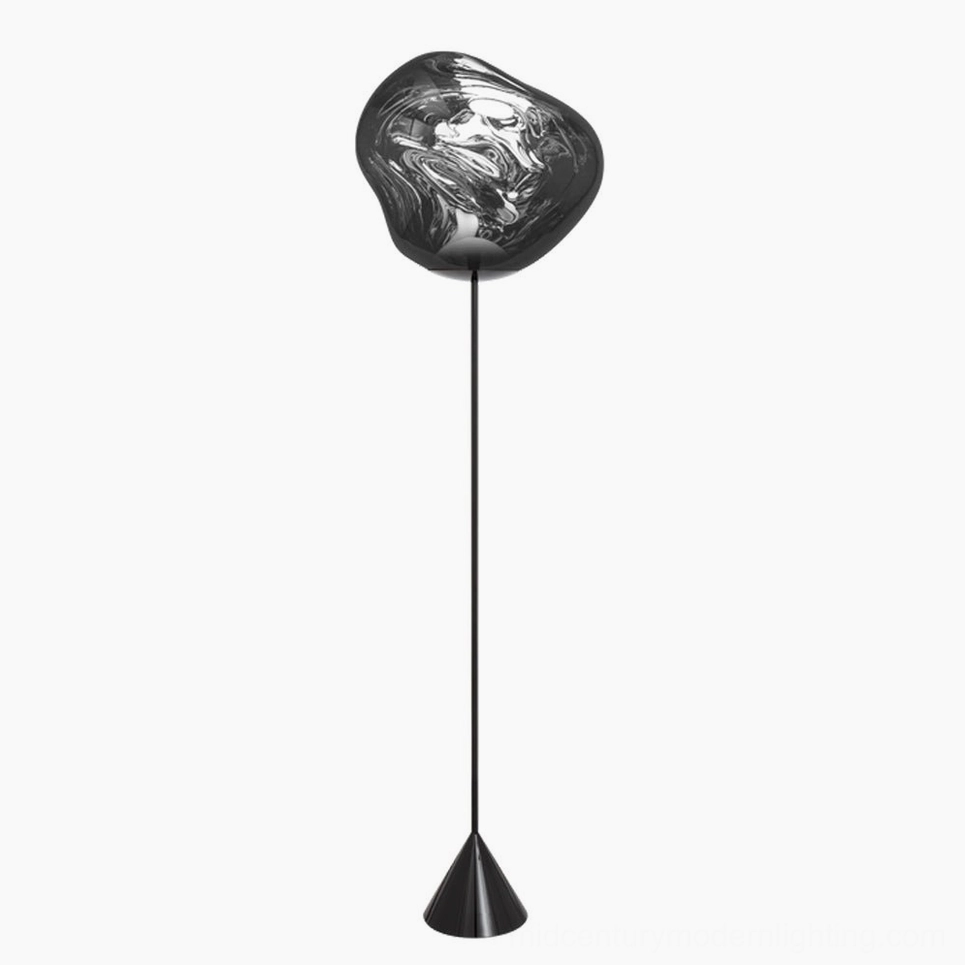 Lava Slim Floor Lamp lighting demonstration, modern sculptural floor lamp with warm ambient glow