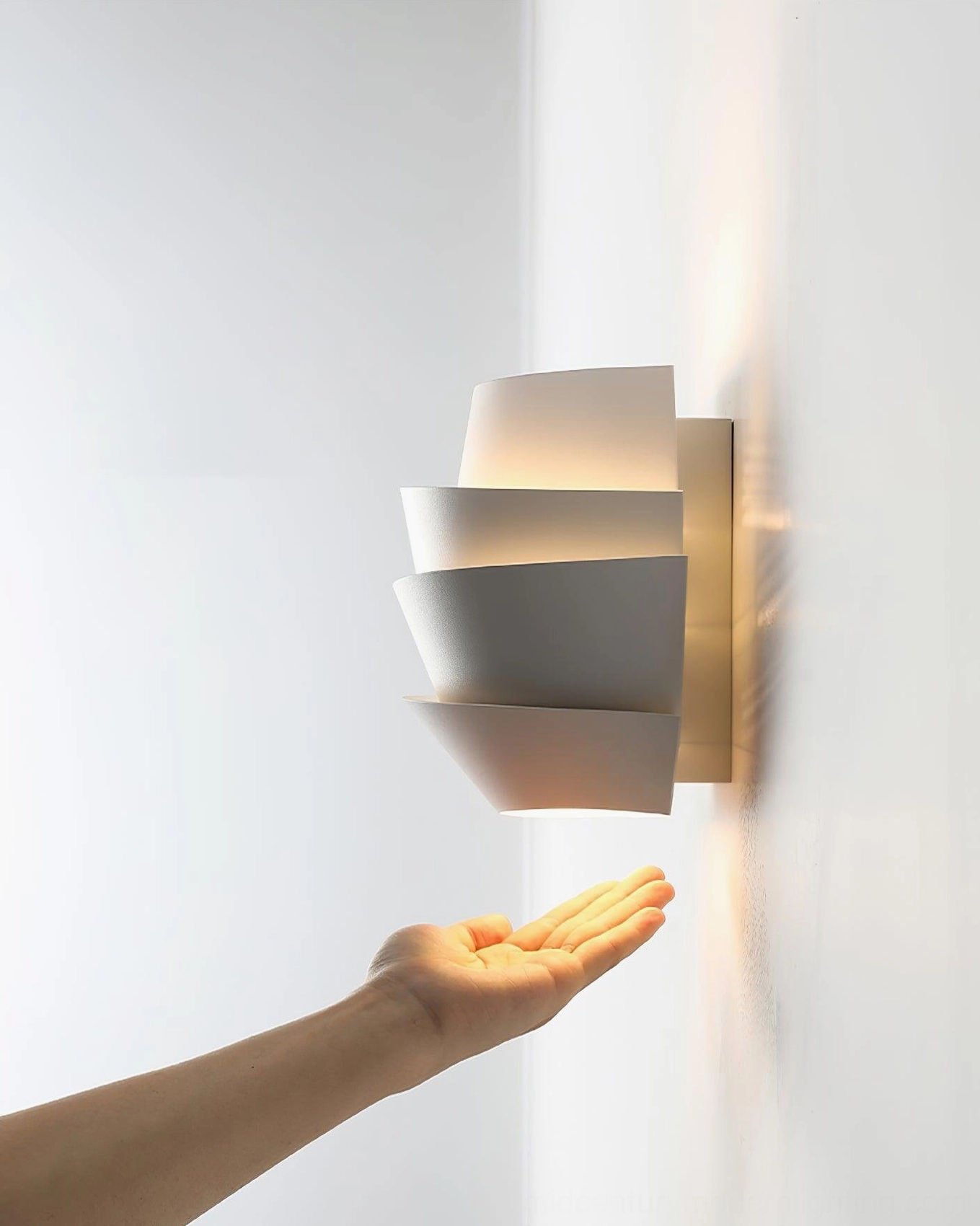 Le Soleil contemporary wall sconce layered design light diffusion showcase