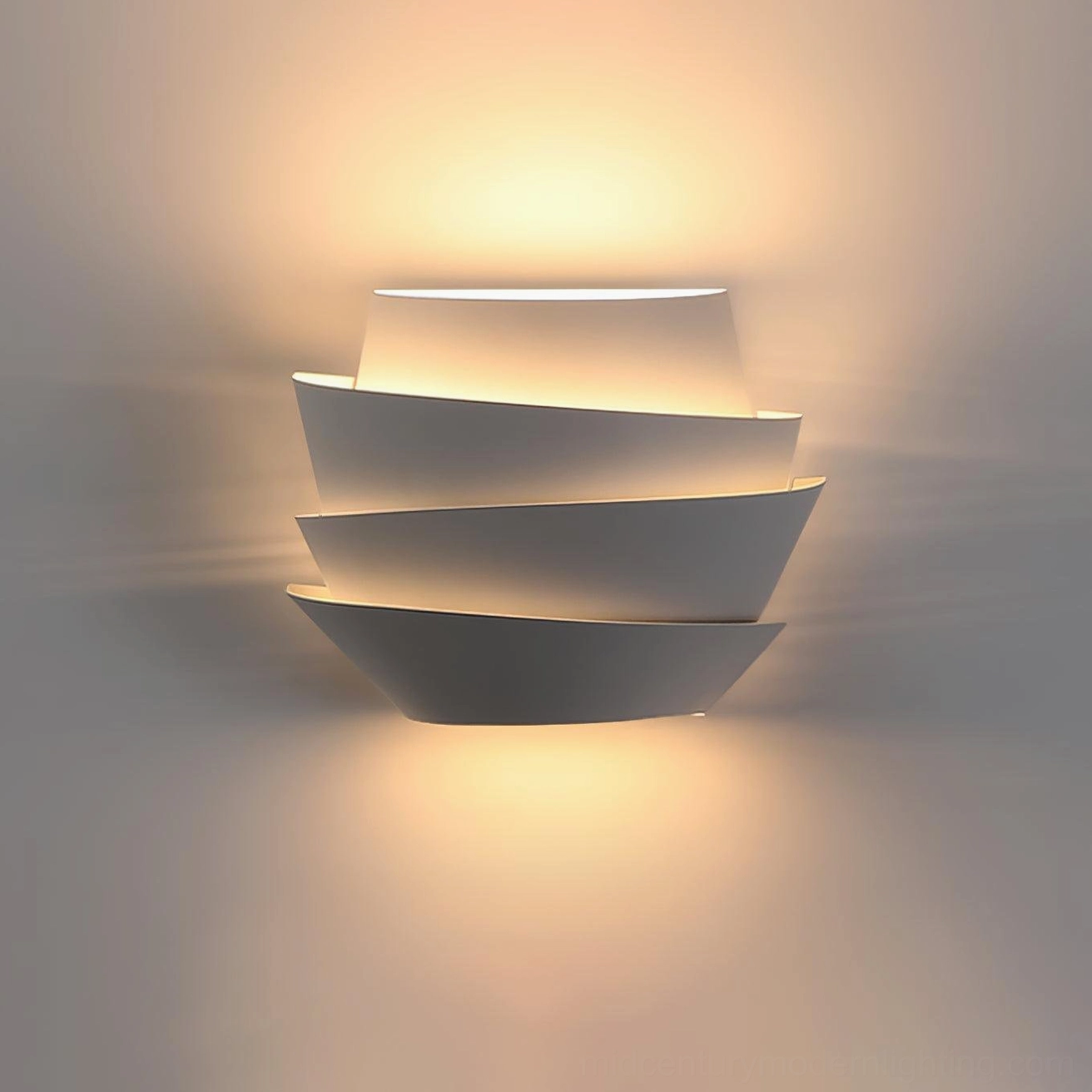 Le Soleil wall sconce mounted on warm-toned wall showing layered light diffusion and ambient glow