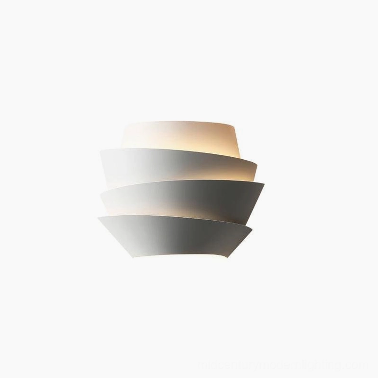 Le Soleil white tiered wall sconce 25cm diameter mid-century modern design