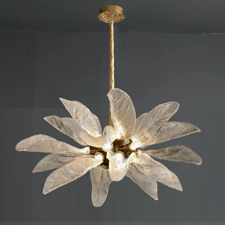 41.3 inch leaf bloom chandelier medium size modern pendant lighting