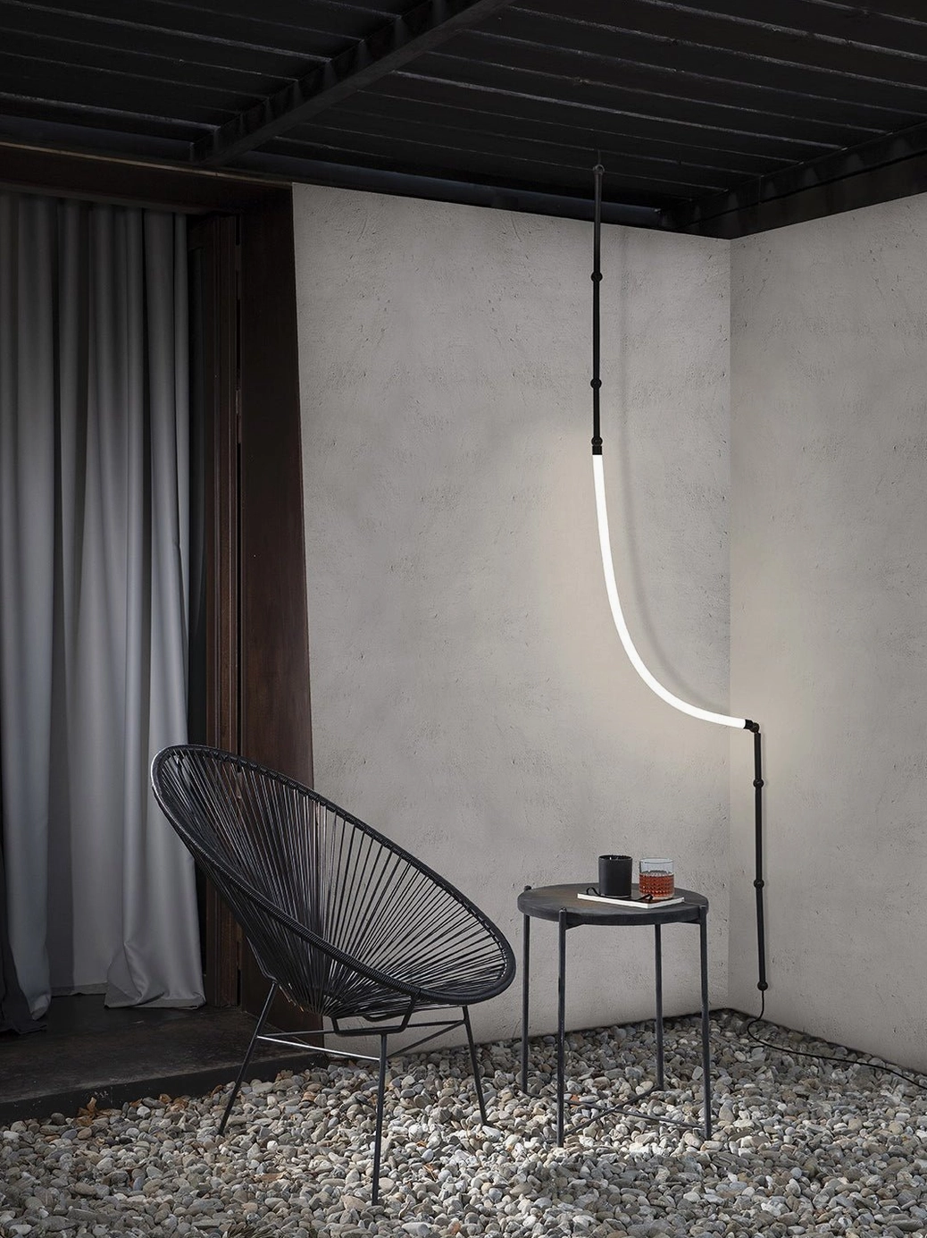 Leda LED chandelier white finish option, clean minimalist sculptural lighting fixture