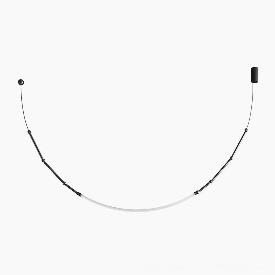Model A Leda circular LED chandelier, sculptural pendant fixture in modern interior