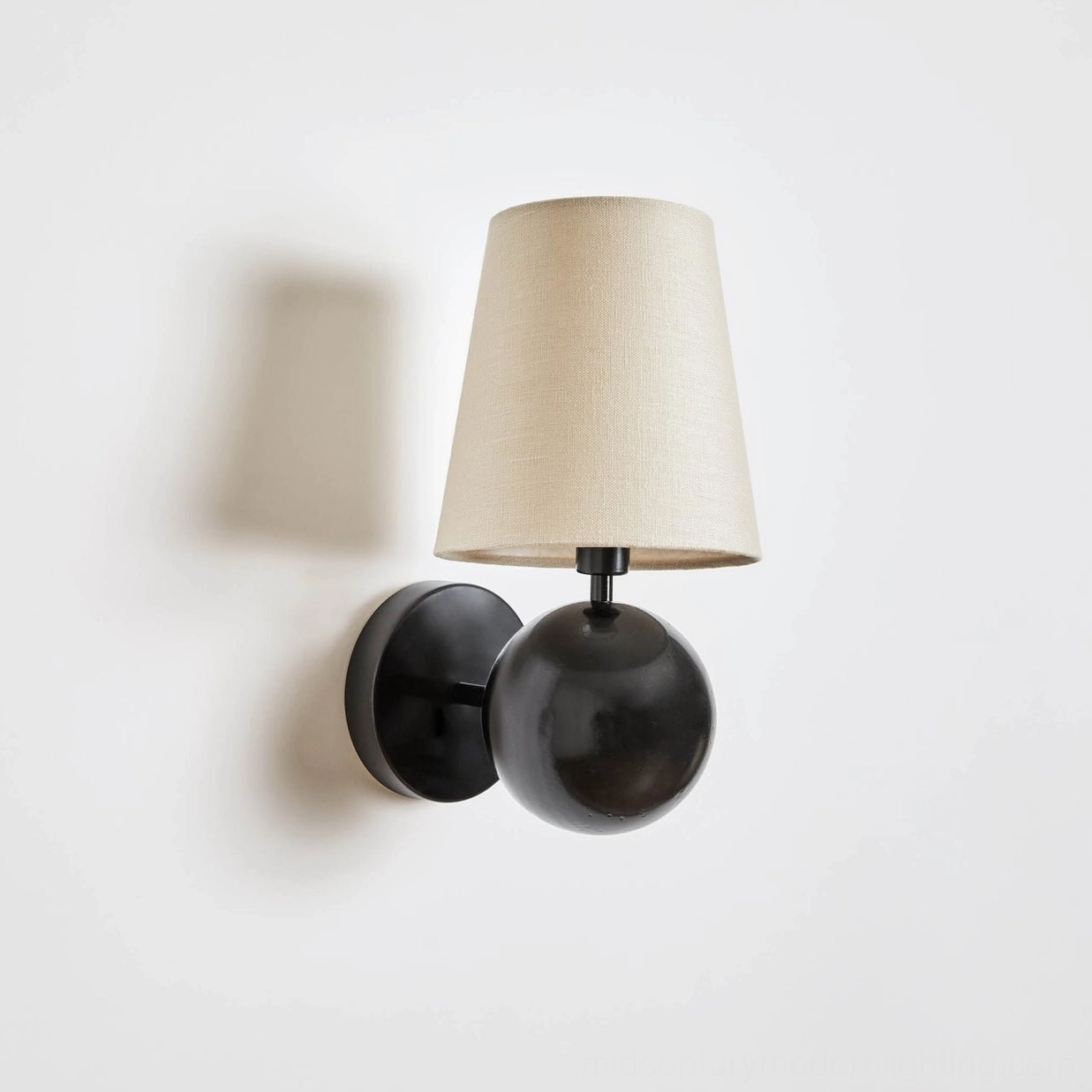Leoda wall sconce paired mounting display, black and linen color variant styling options