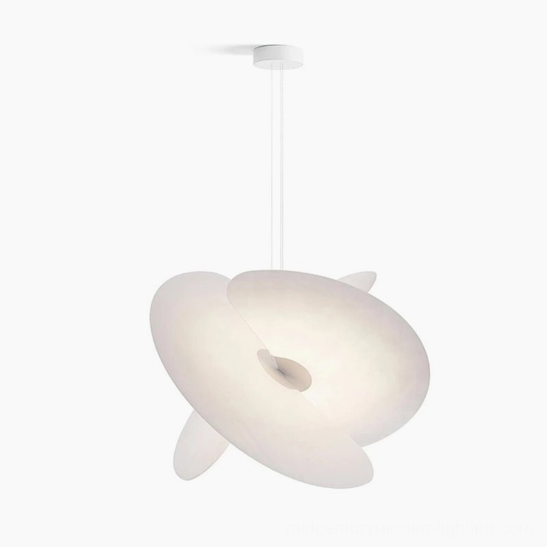 Levante large silk pendant light 80cm size, expansive sculptural organic design commercial lounge application