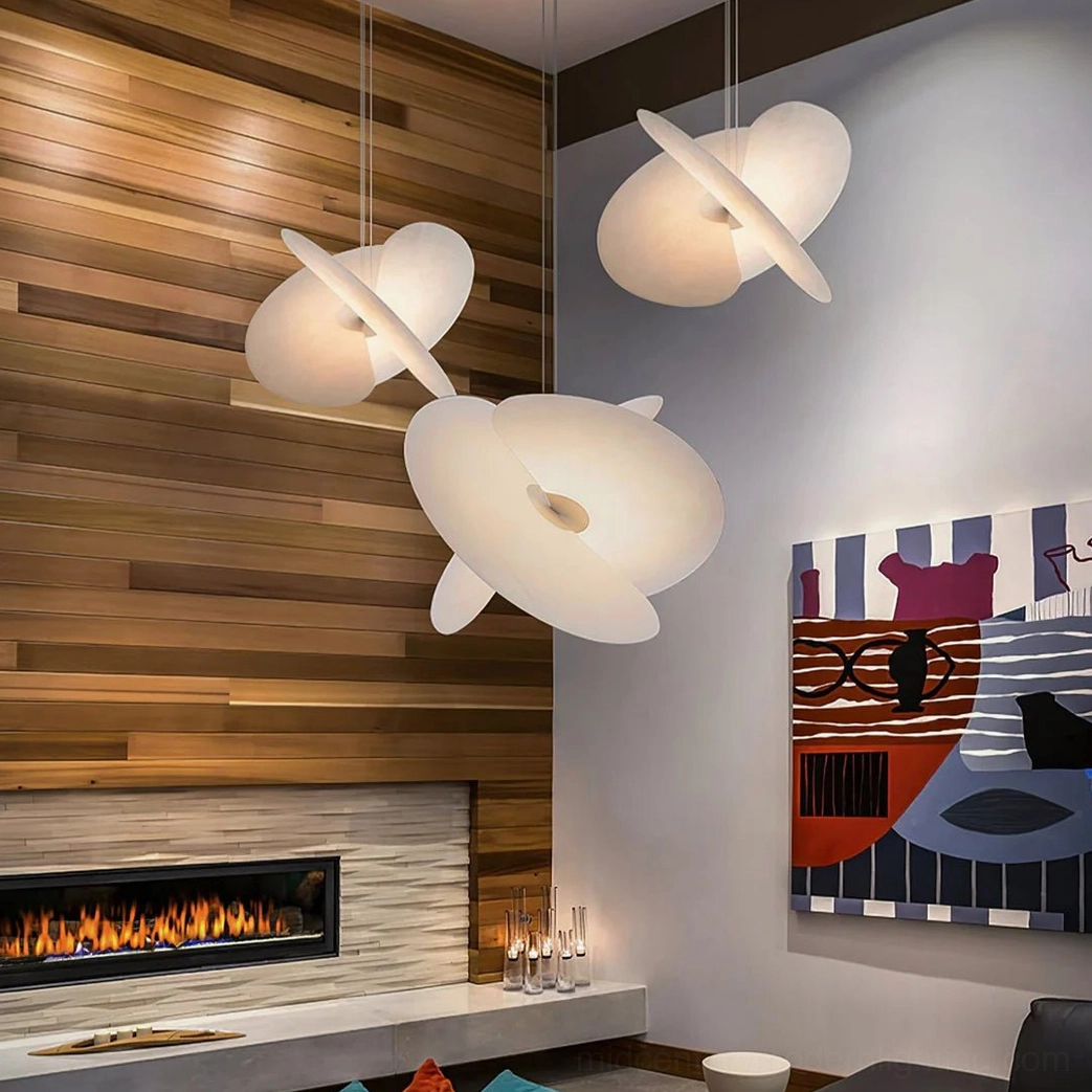 Levante modern organic pendant fixture, architectural sculptural design mid-century modern aesthetic
