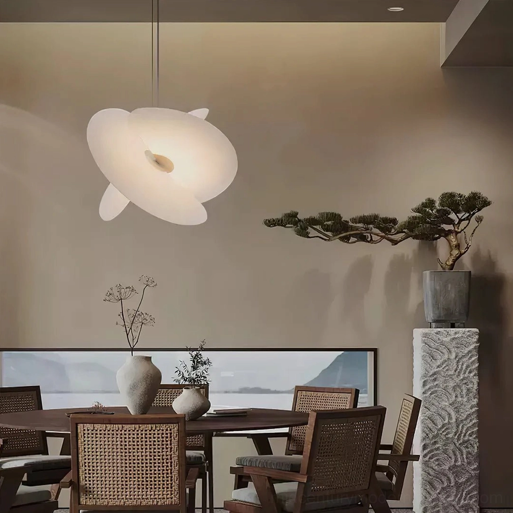 Levante pendant light installation in contemporary interior, warm ambient lighting in sophisticated space