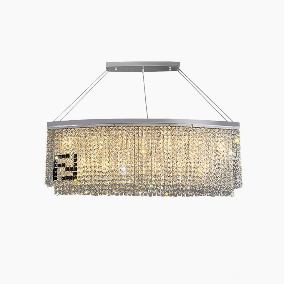 Liliana rectangular crystal chandelier 100cm model contemporary lighting fixture