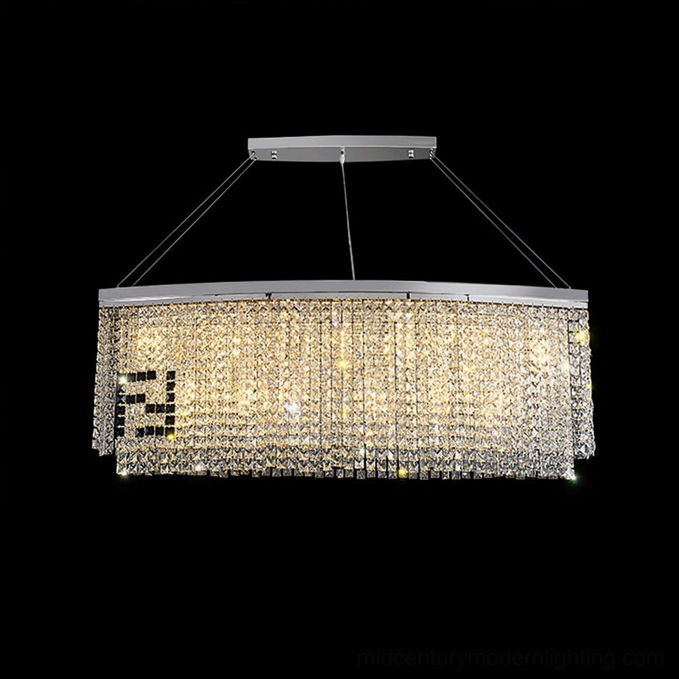 Liliana luxury crystal chandelier full view with polished chrome and crystal elements