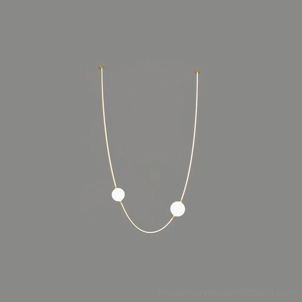 Linea Curva curved pendant chandelier geometric design frosted glass contemporary ceiling light