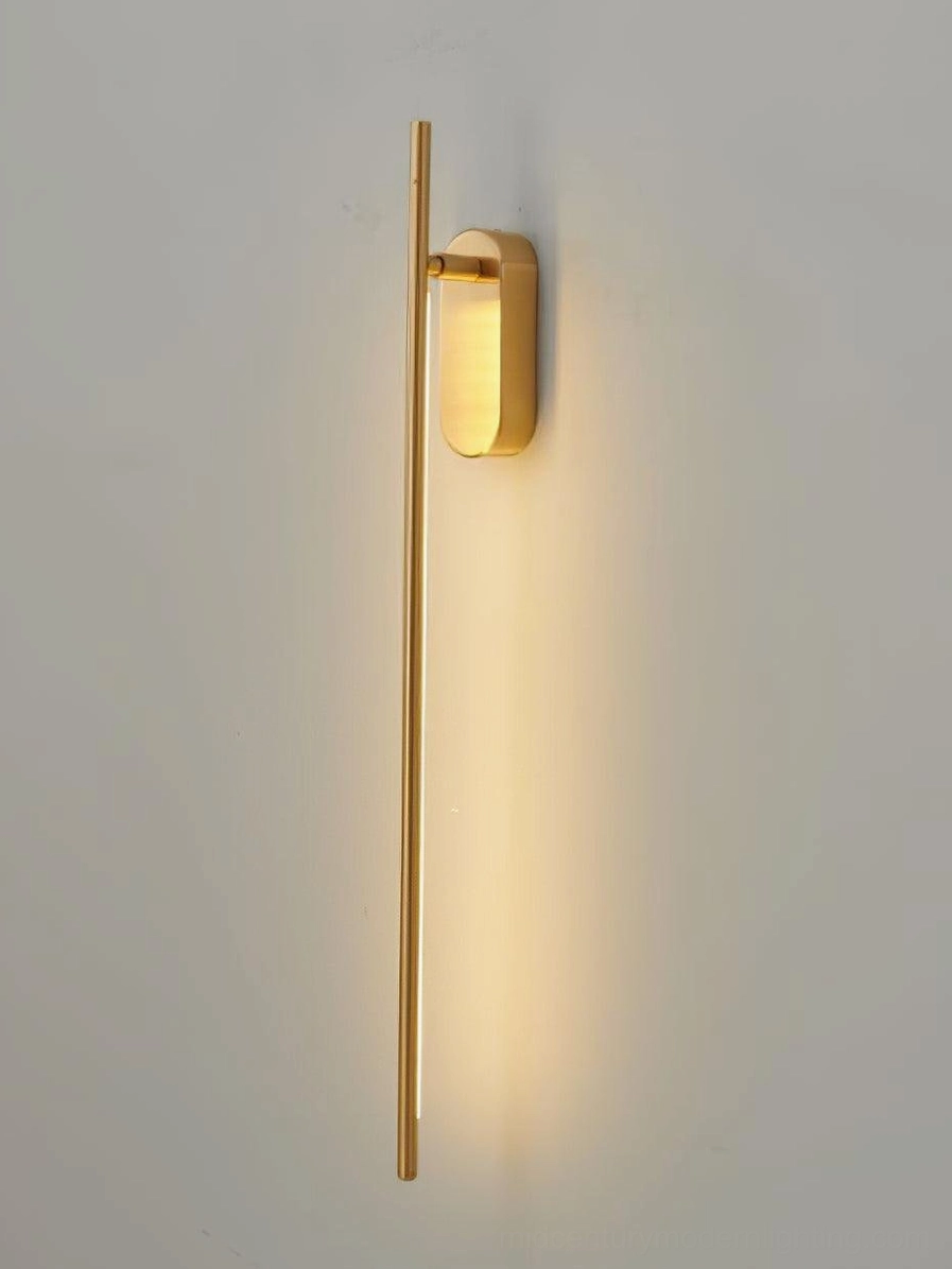 Linear metal sconce architectural detail minimalist design fixture