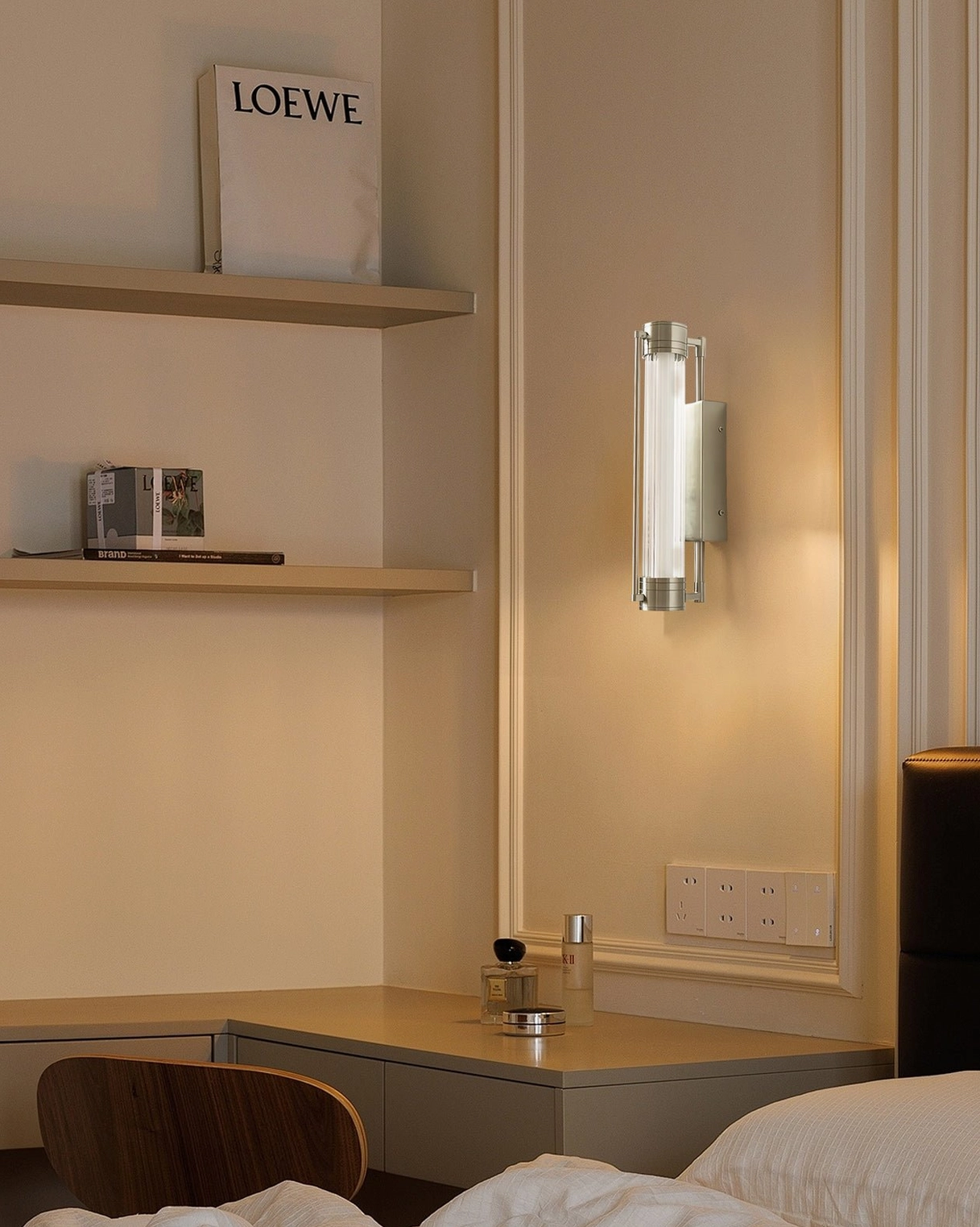 Lirna wall lamp integrated LED technology energy efficient warm white