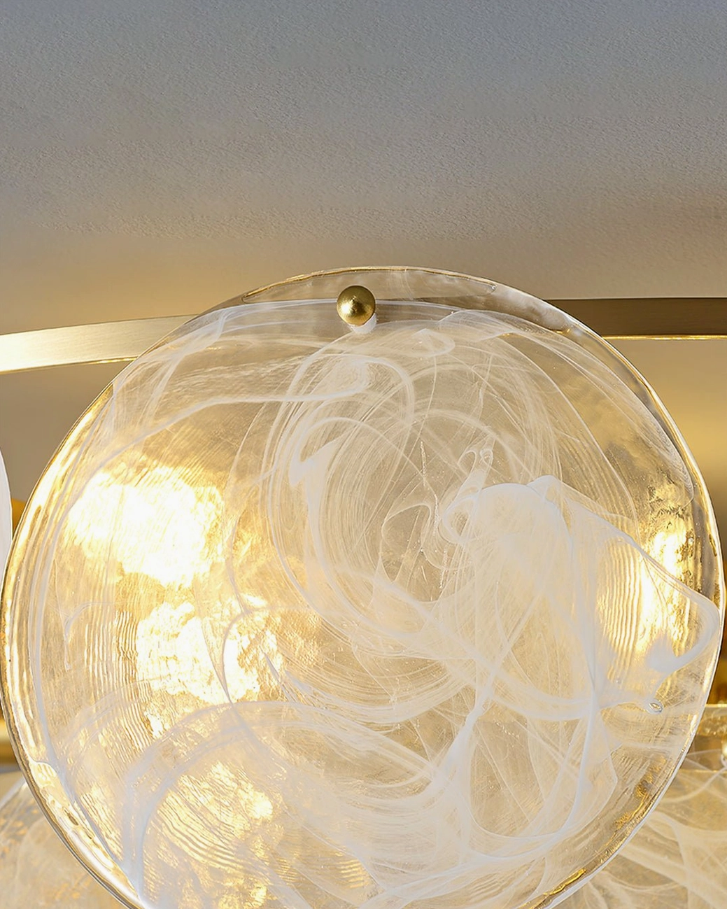 Loire Mid-Century Modern Chandelier with fifteen frosted glass shades - large grand size ceiling pendant light