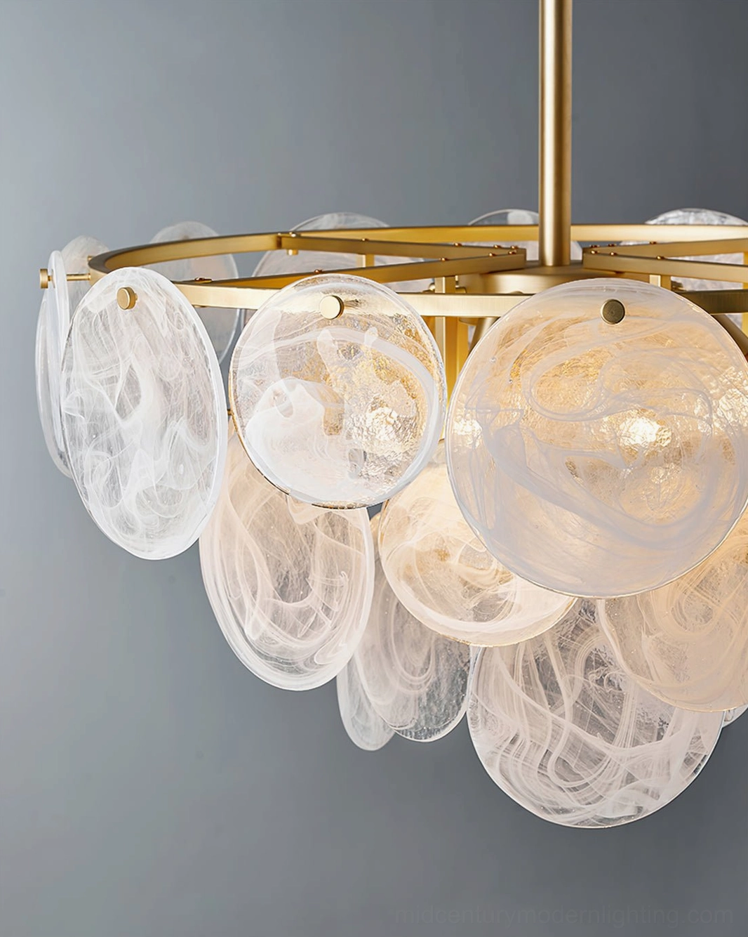 Loire Chandelier three-dimensional view showing full sculptural form of mid-century modern pendant lighting