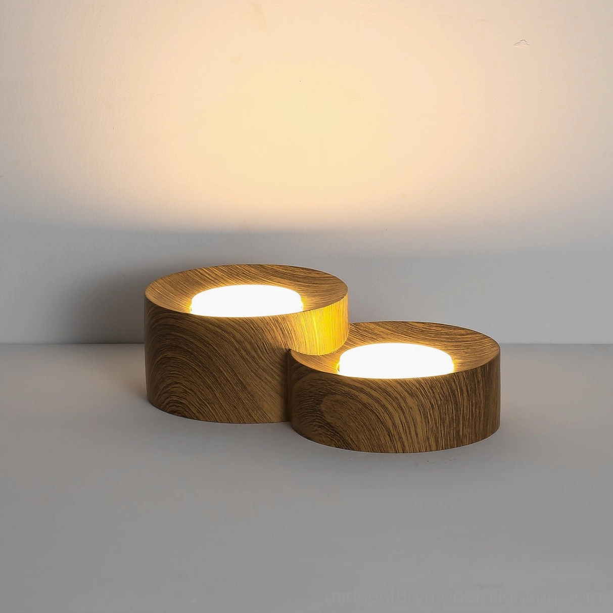 Loris 2-light ceiling fixture walnut marble resin detail