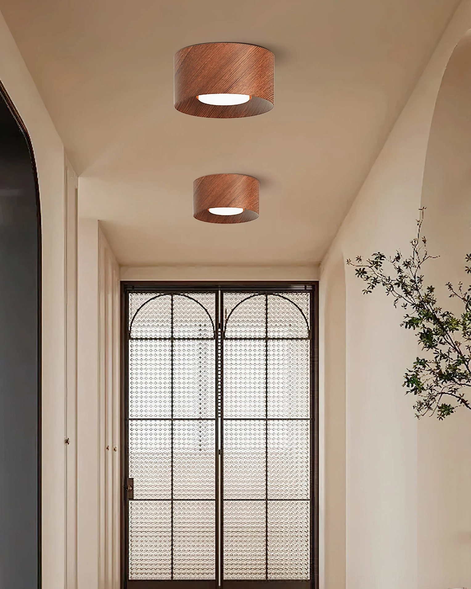 Loris single-light marble resin ceiling fixture modern hallway glass door