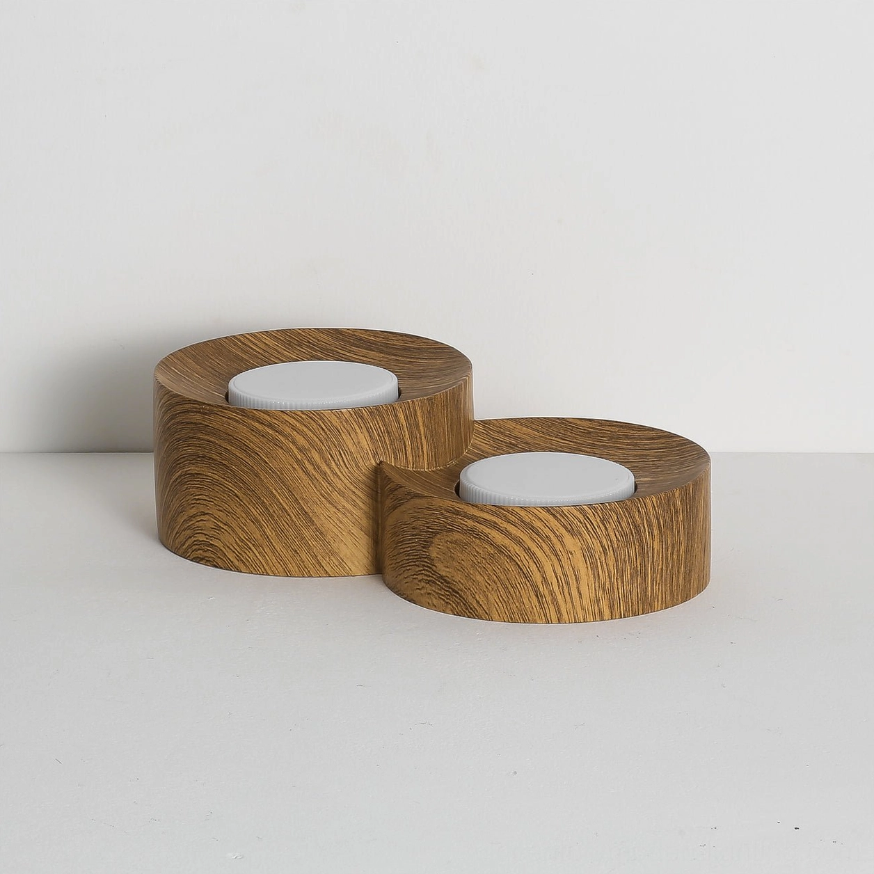 Loris dual clover ceiling light walnut color product photography