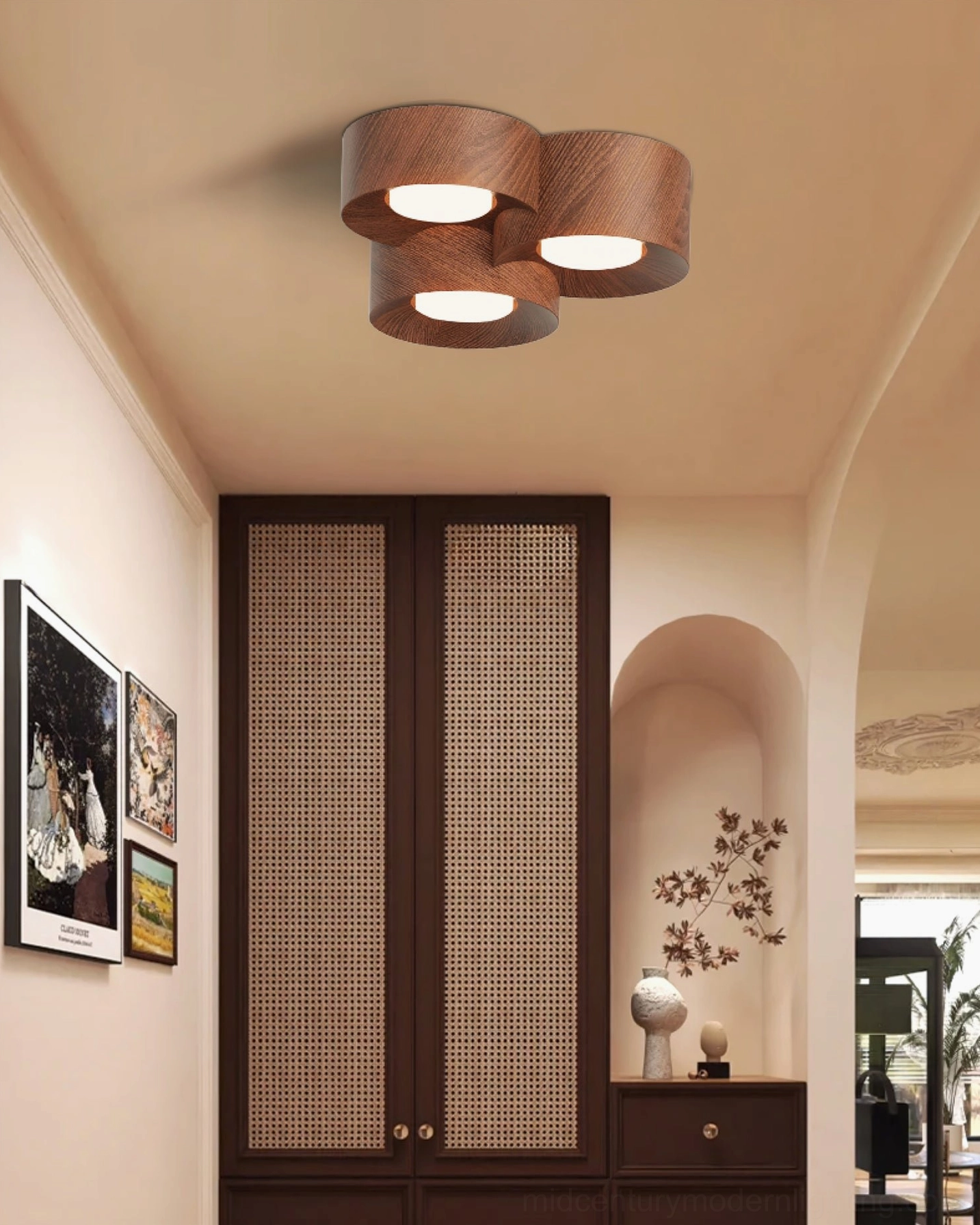Loris three-light grey marble ceiling fixture product image