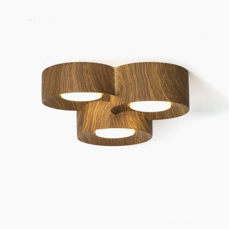 Loris three-light walnut marble ceiling fixture product image