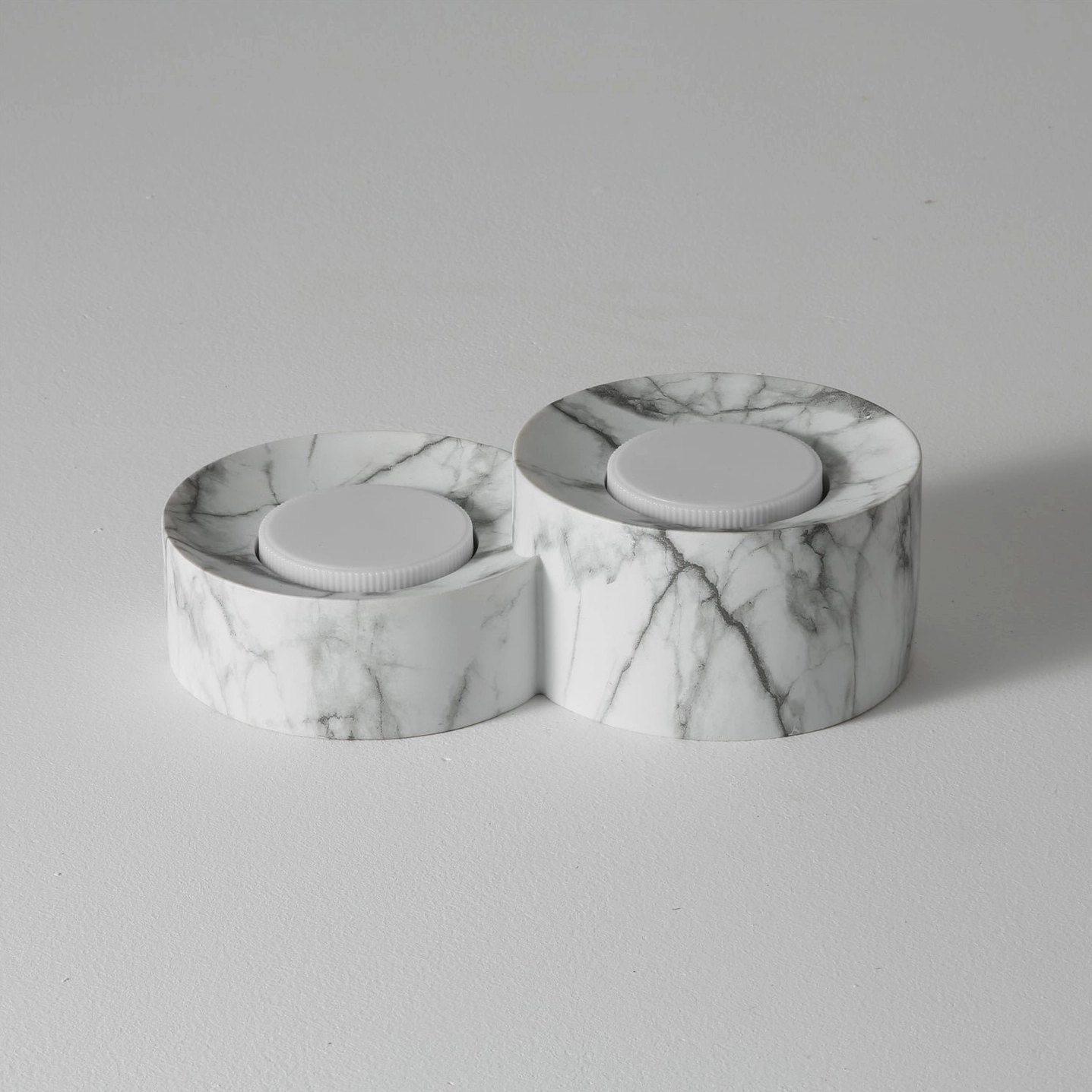 Loris three-petal marble ceiling light walnut finish detail shot