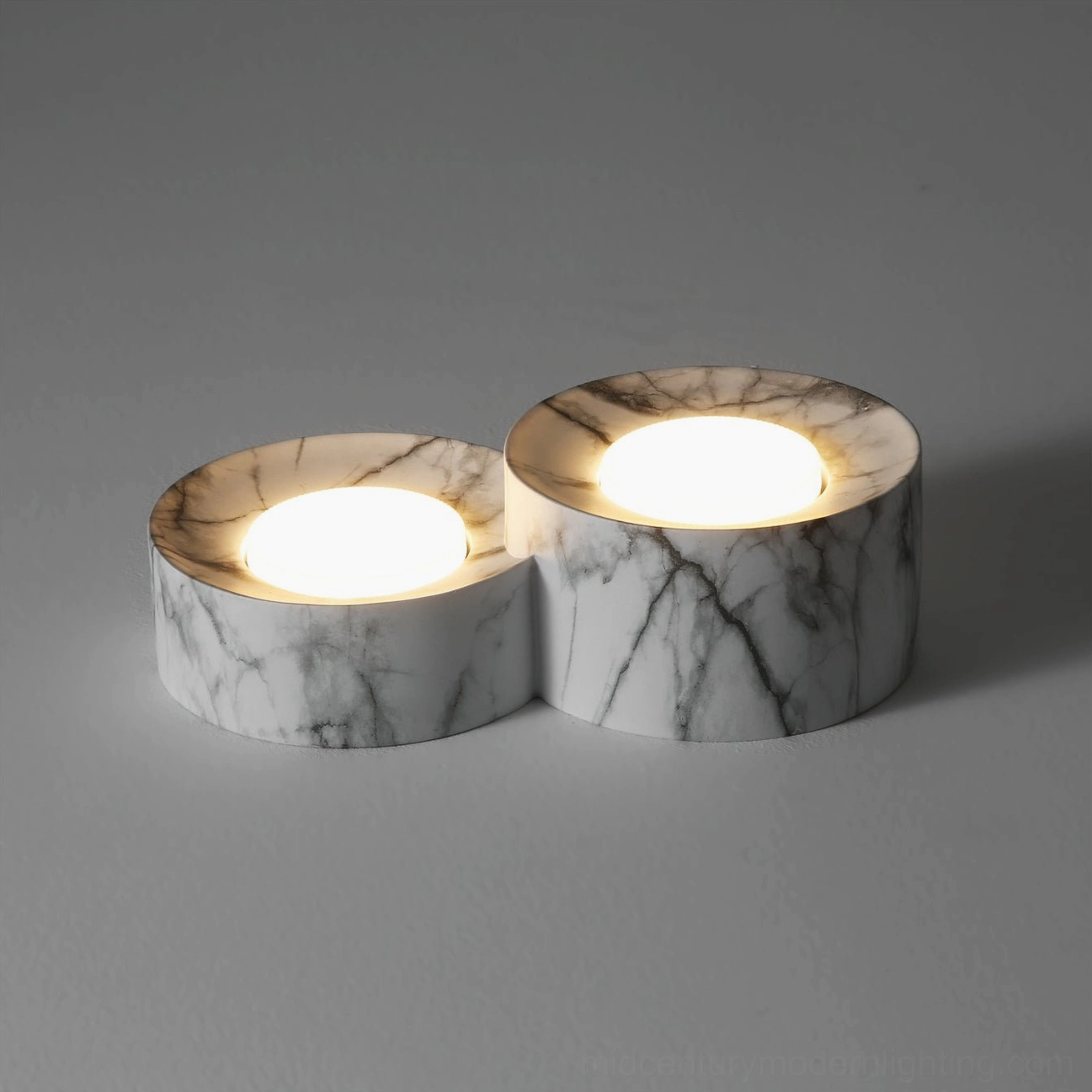 Loris triple ceiling light walnut marble resin flush mount studio