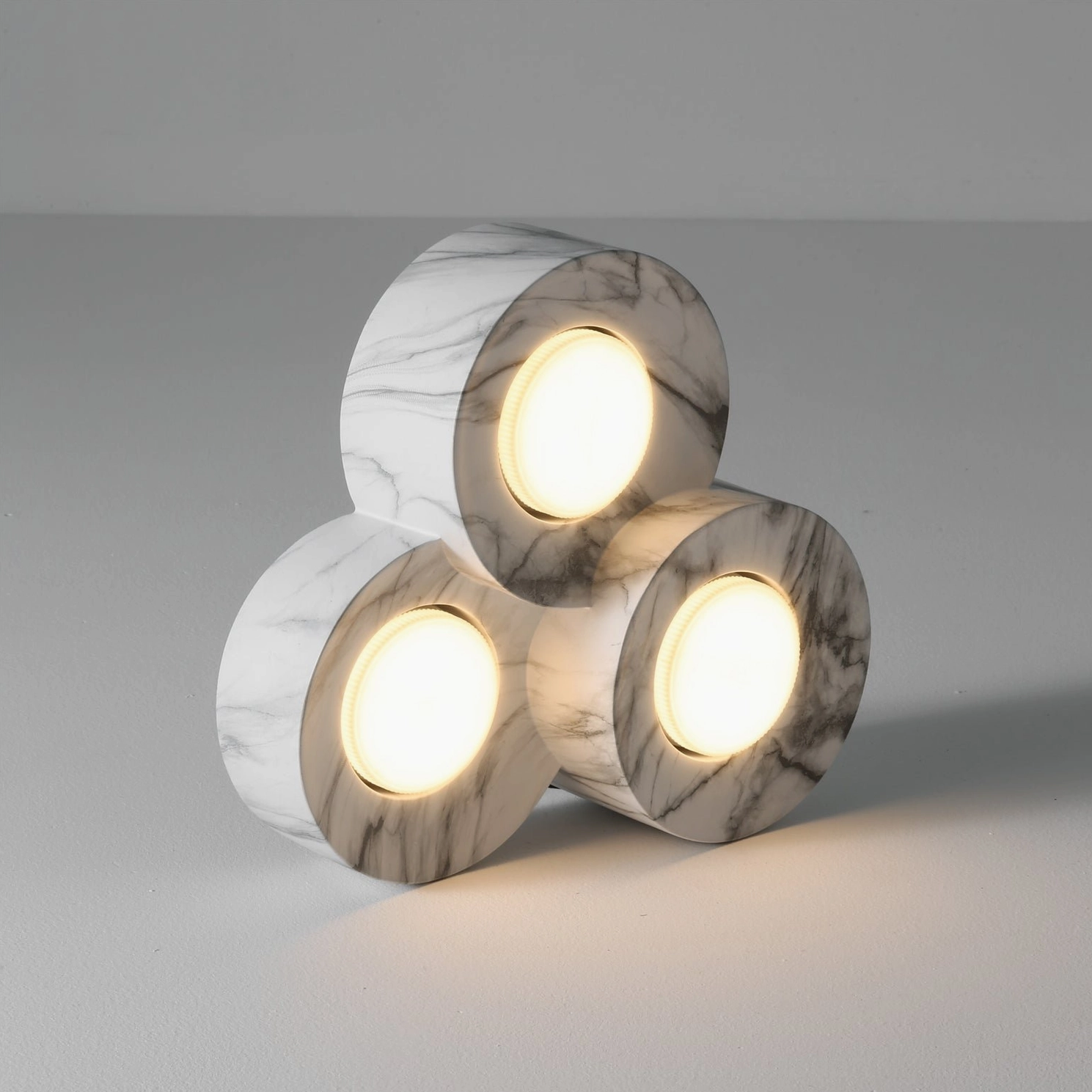 Loris triple grey clover ceiling fixture studio photography