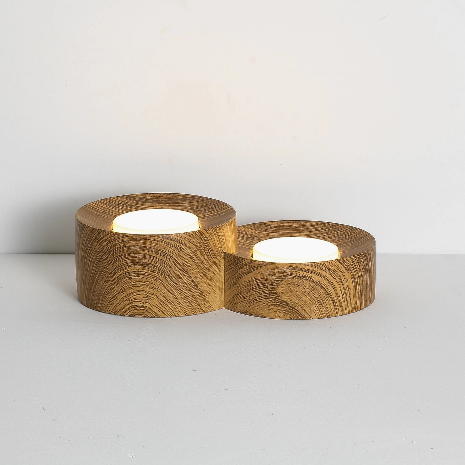 Loris two-light ceiling fixture walnut marble resin studio view