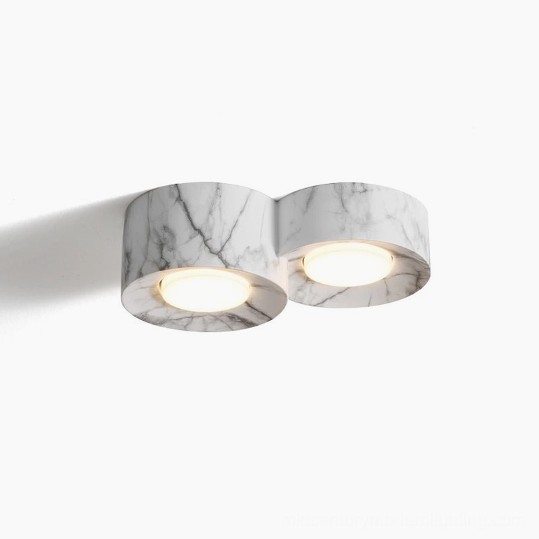Loris two-light grey marble ceiling fixture product image