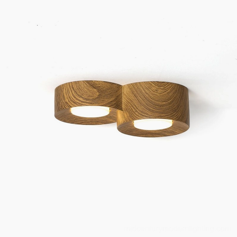 Loris two-light walnut marble ceiling fixture product image