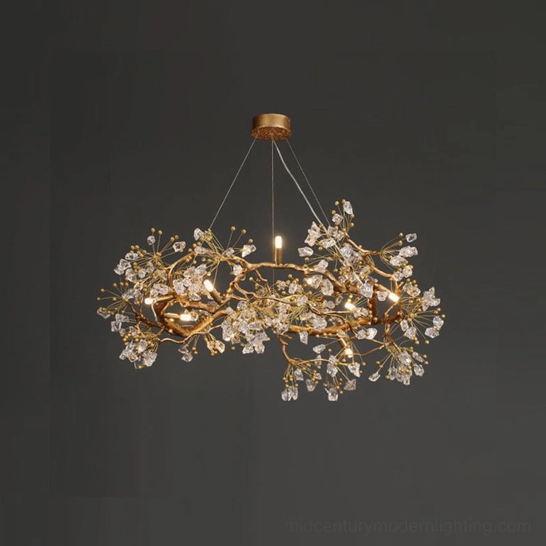 Brass glass berry chandelier medium size - versatile fixture
