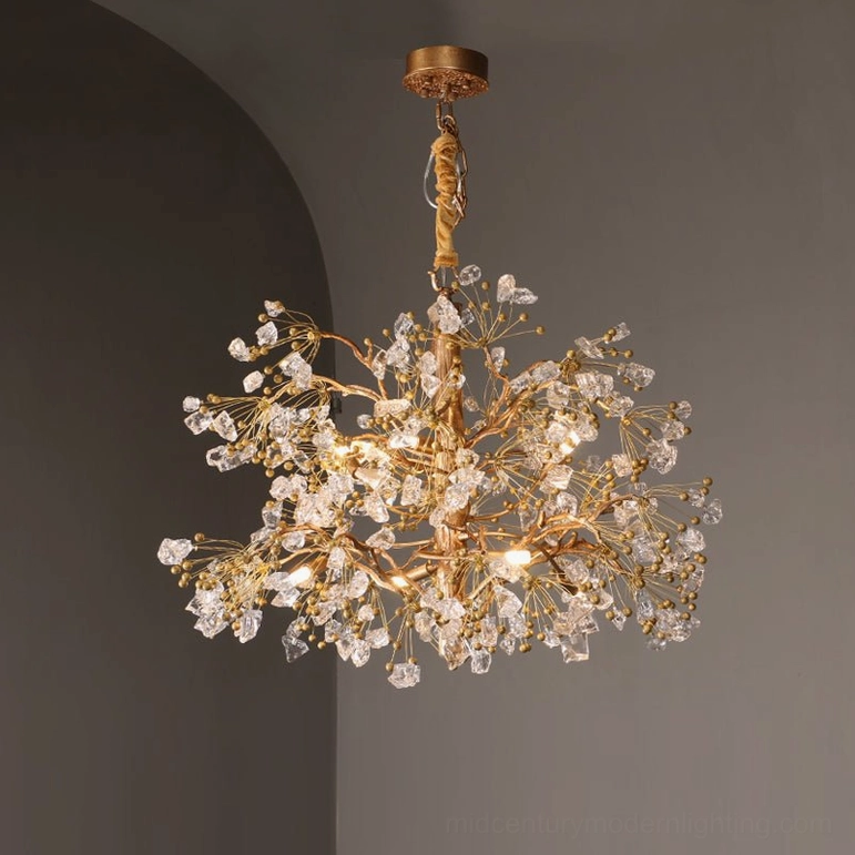 Mid-century modern glass berry chandelier - Model A tall version