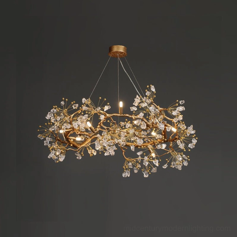 Antique brass chandelier multiple size options - Model B large