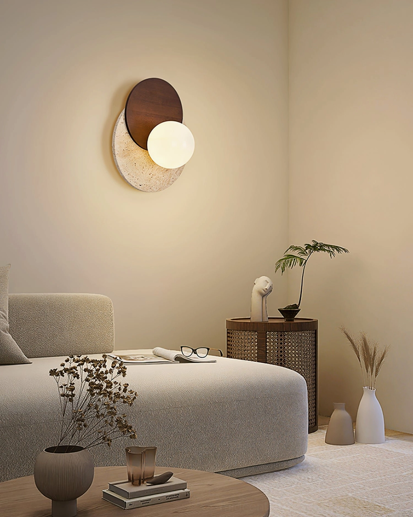 Lunar Eclipse wall sconce installation view contemporary interior design accent lighting